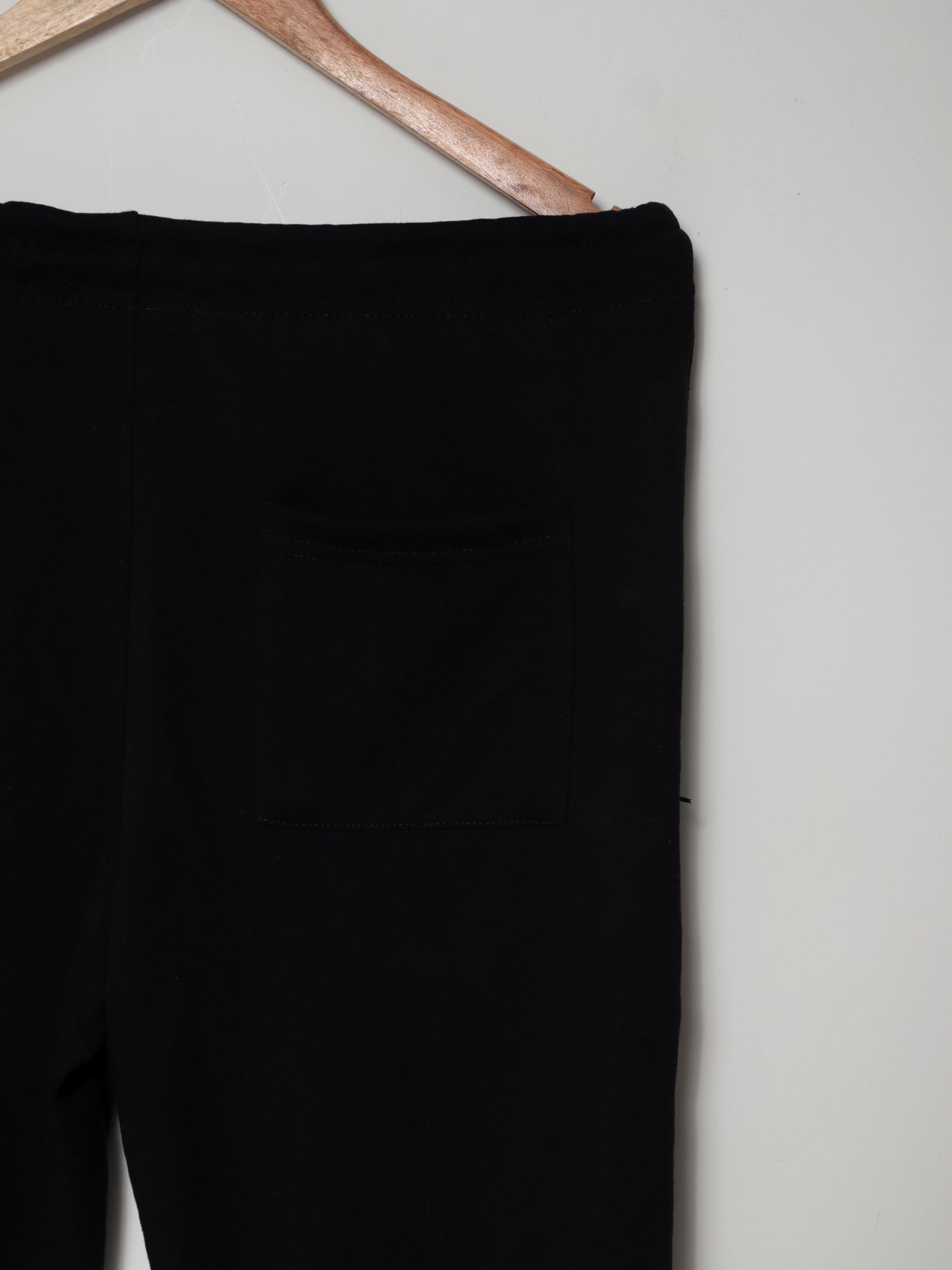 TR329-B- PRLN COTTON TERRY BACK POCKET TROUSER"BLACK"