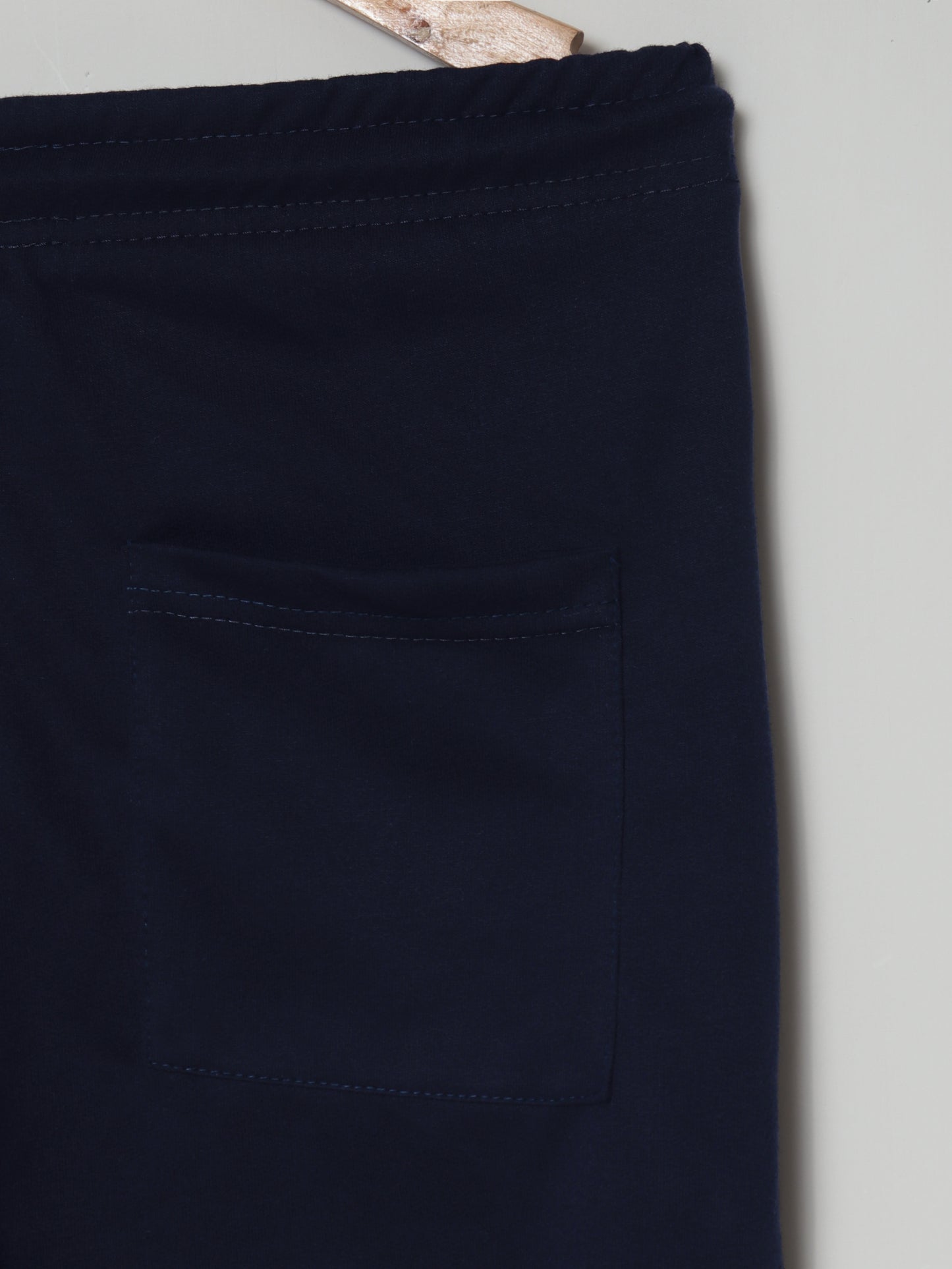 TR329-B- PRLN COTTON TERRY BACK POCKET TROUSER "NEW NAVY"