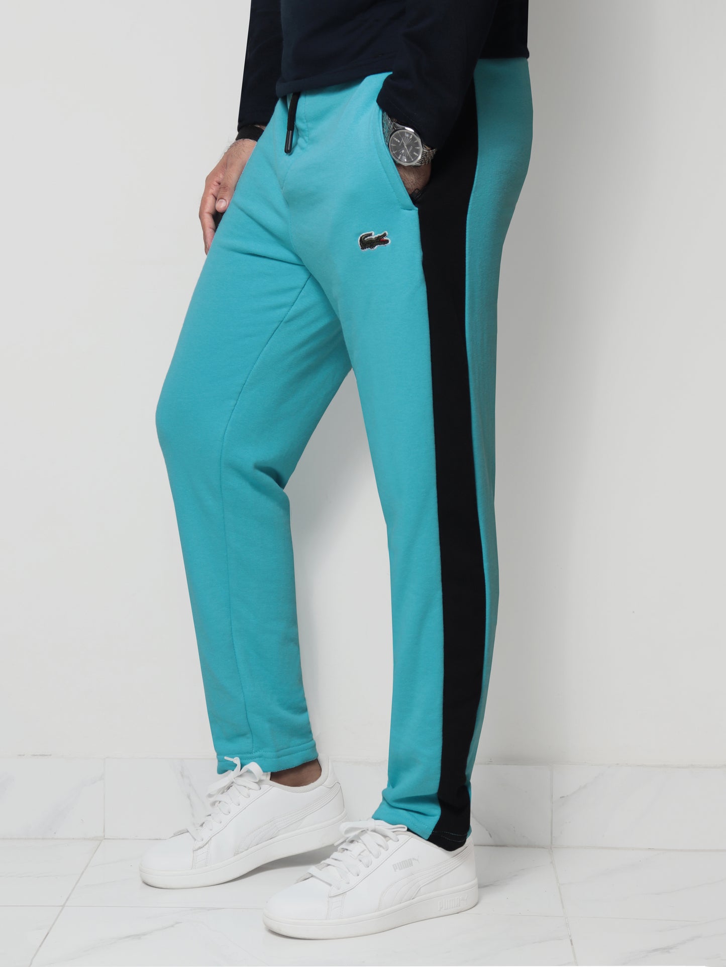 TR328- LCSTE PANEL 100% COTTON TERRY PREMIUM TROUSER "DARK AQUA"