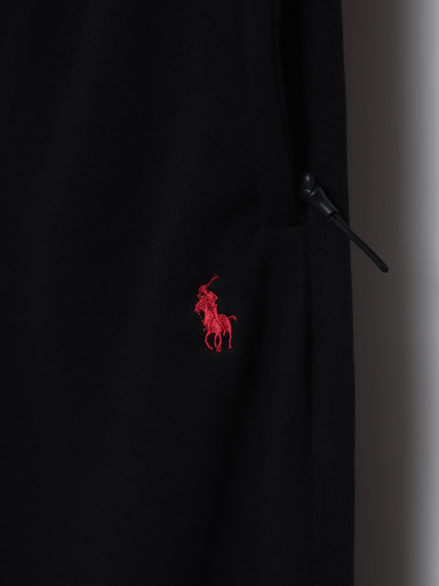 TR329-B- PRLN COTTON TERRY BACK POCKET TROUSER"BLACK"