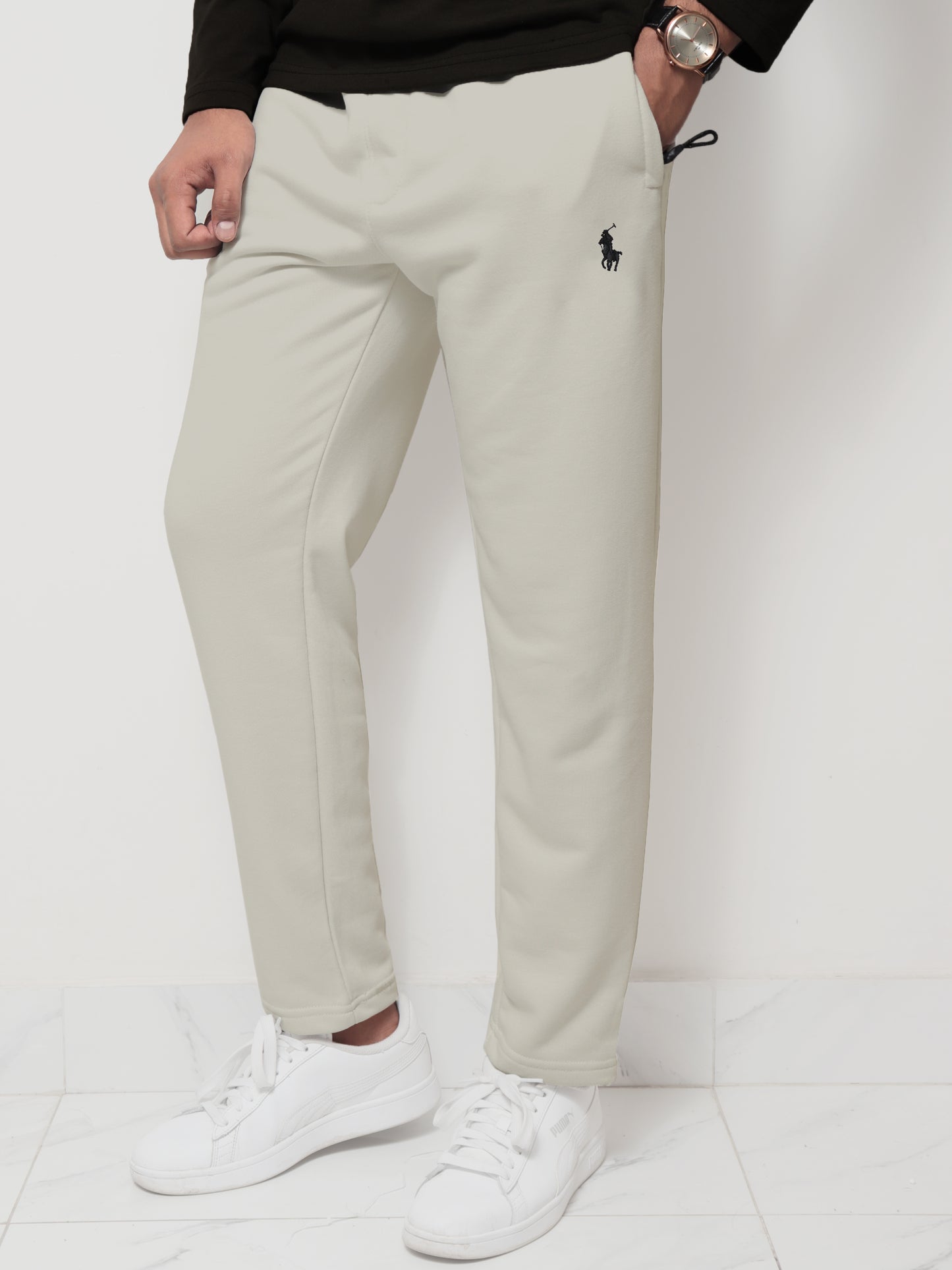 TR329- PRLN 100% COTTON PREMIUM TROUSER "ASH WHITE"