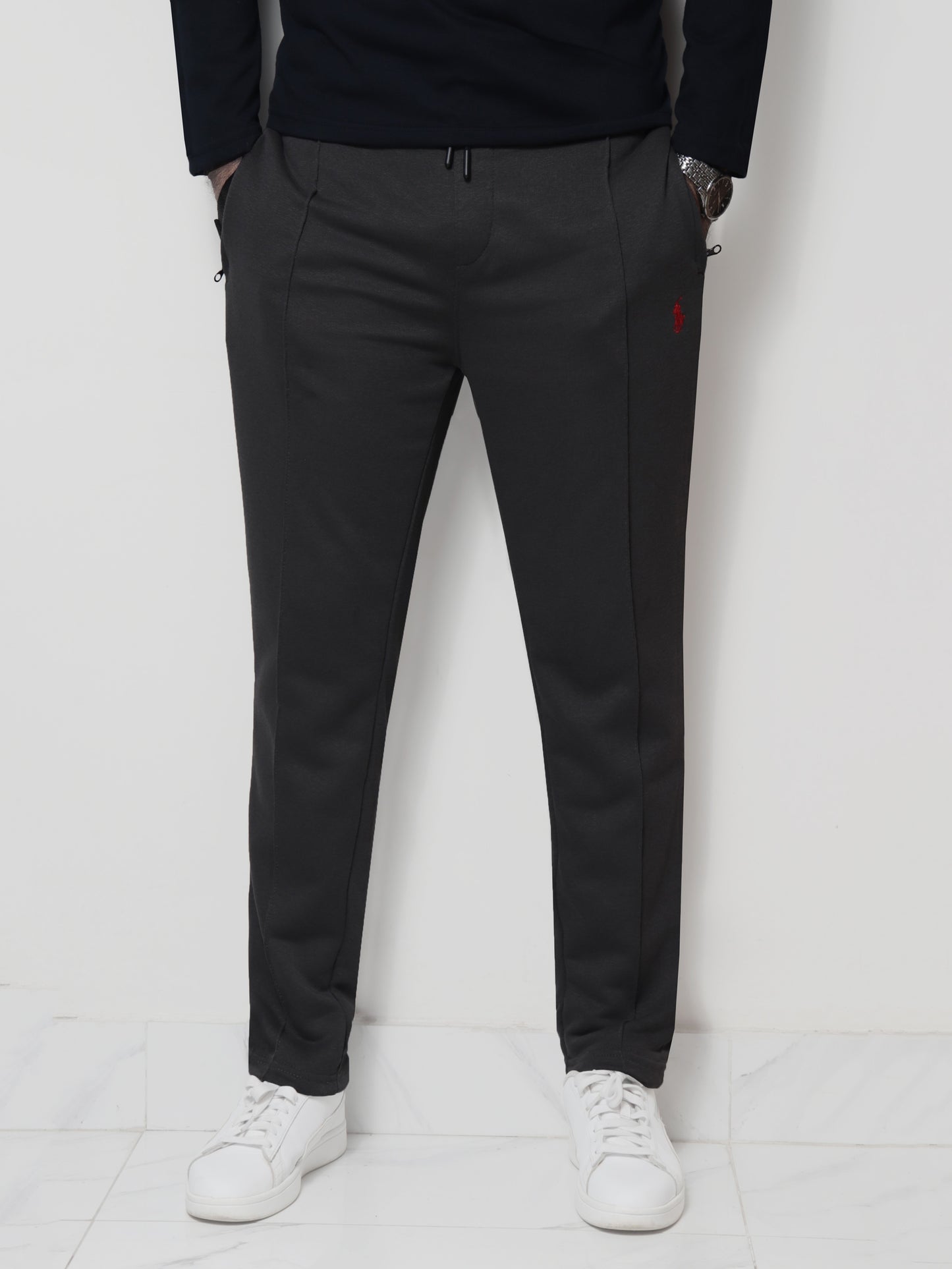 TR329.2- PRLN STRIPE 100% COTTON PREMIUM TROUSER "CHARCOAL"