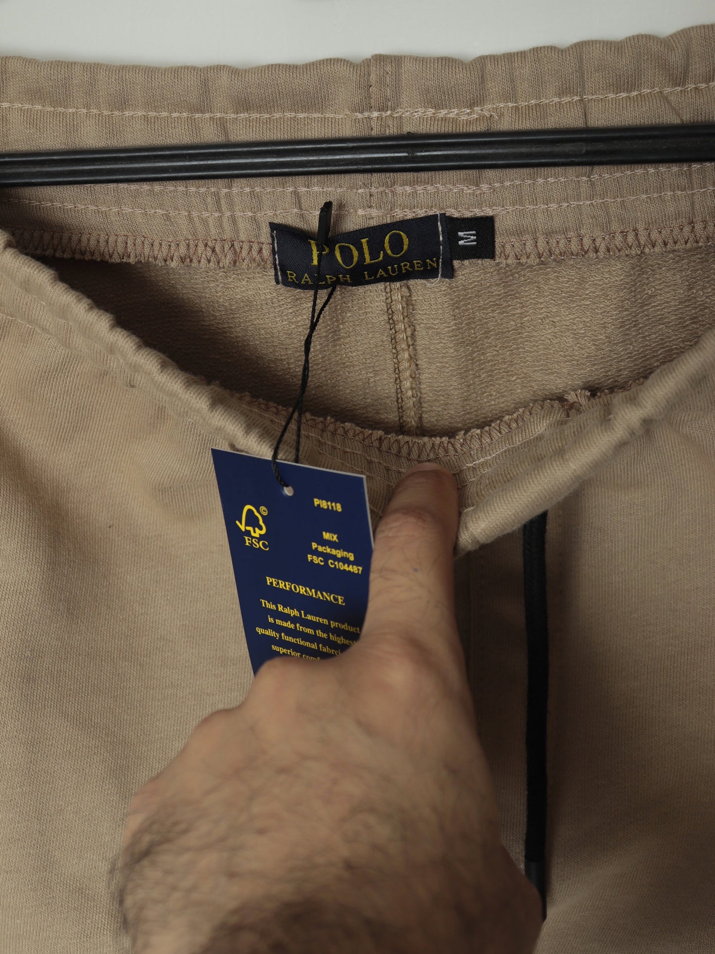 TR329-B- PRLN COTTON TERRY BACK POCKET TROUSER "KHAKI"