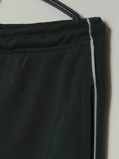TR328-P- LCSTE 100% COTTON TERRY PIPING TROUSER "DARK GREEN"