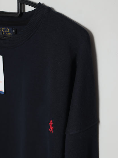 SS402- PRLN PURE COTTON DROP SHOULDER SWEATSHIRT "NAVY"