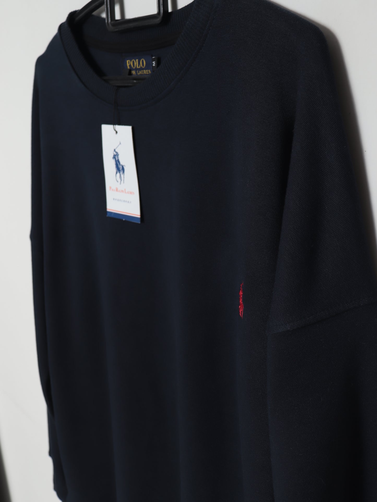 SS402- PRLN PURE COTTON DROP SHOULDER SWEATSHIRT "NAVY"
