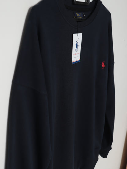 SS402- PRLN PURE COTTON DROP SHOULDER SWEATSHIRT "NAVY"