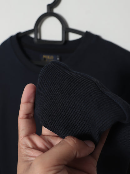 SS402- PRLN PURE COTTON DROP SHOULDER SWEATSHIRT "NAVY"