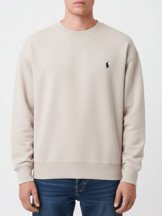 SS402- PRLN PURE COTTON DROP SHOULDER SWEATSHIRT "IVORY CREAM"