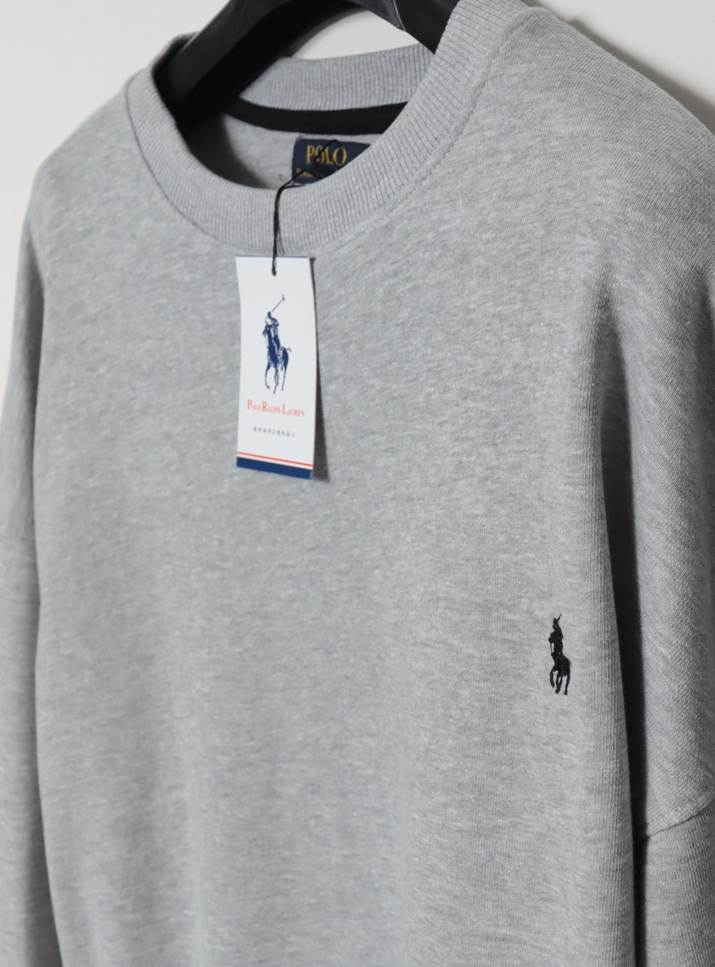 SS402- PRLN PURE COTTON DROP SHOULDER SWEATSHIRT "HEATHER GREY"