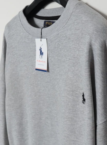 SS402- PRLN PURE COTTON DROP SHOULDER SWEATSHIRT "HEATHER GREY"