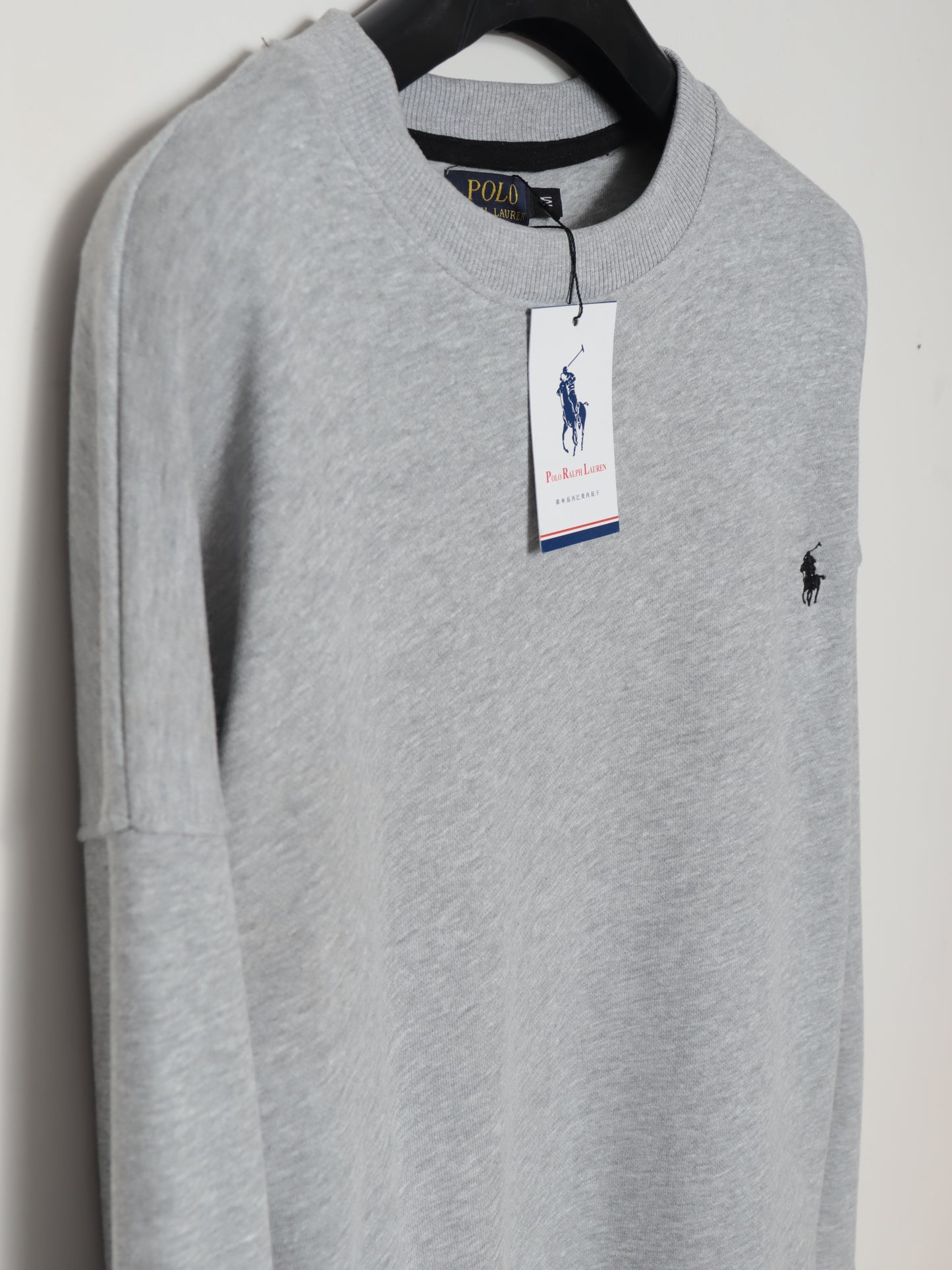 SS402- PRLN PURE COTTON DROP SHOULDER SWEATSHIRT "HEATHER GREY"