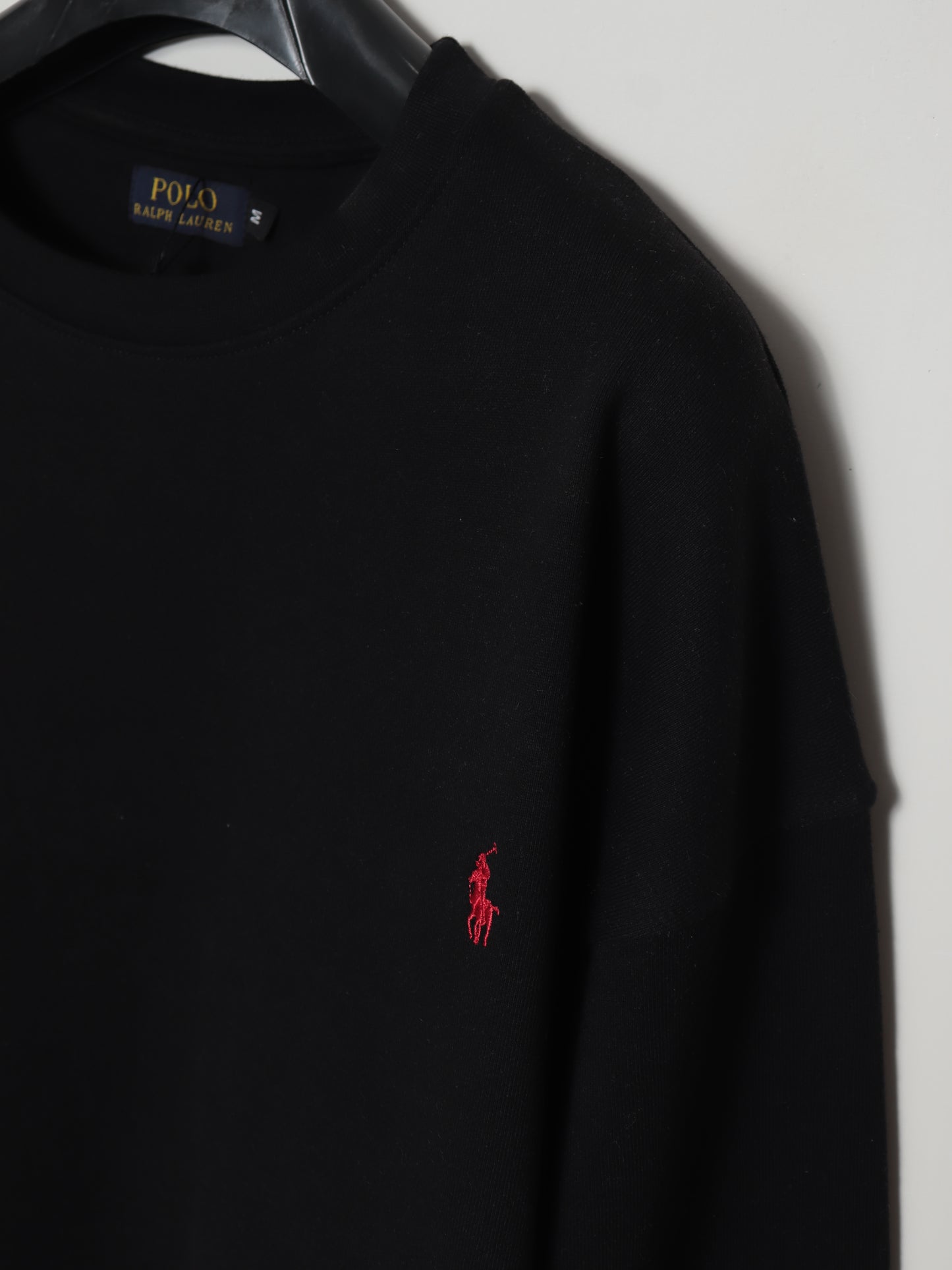 SS402- PRLN PURE COTTON DROP SHOULDER SWEATSHIRT "BLACK"
