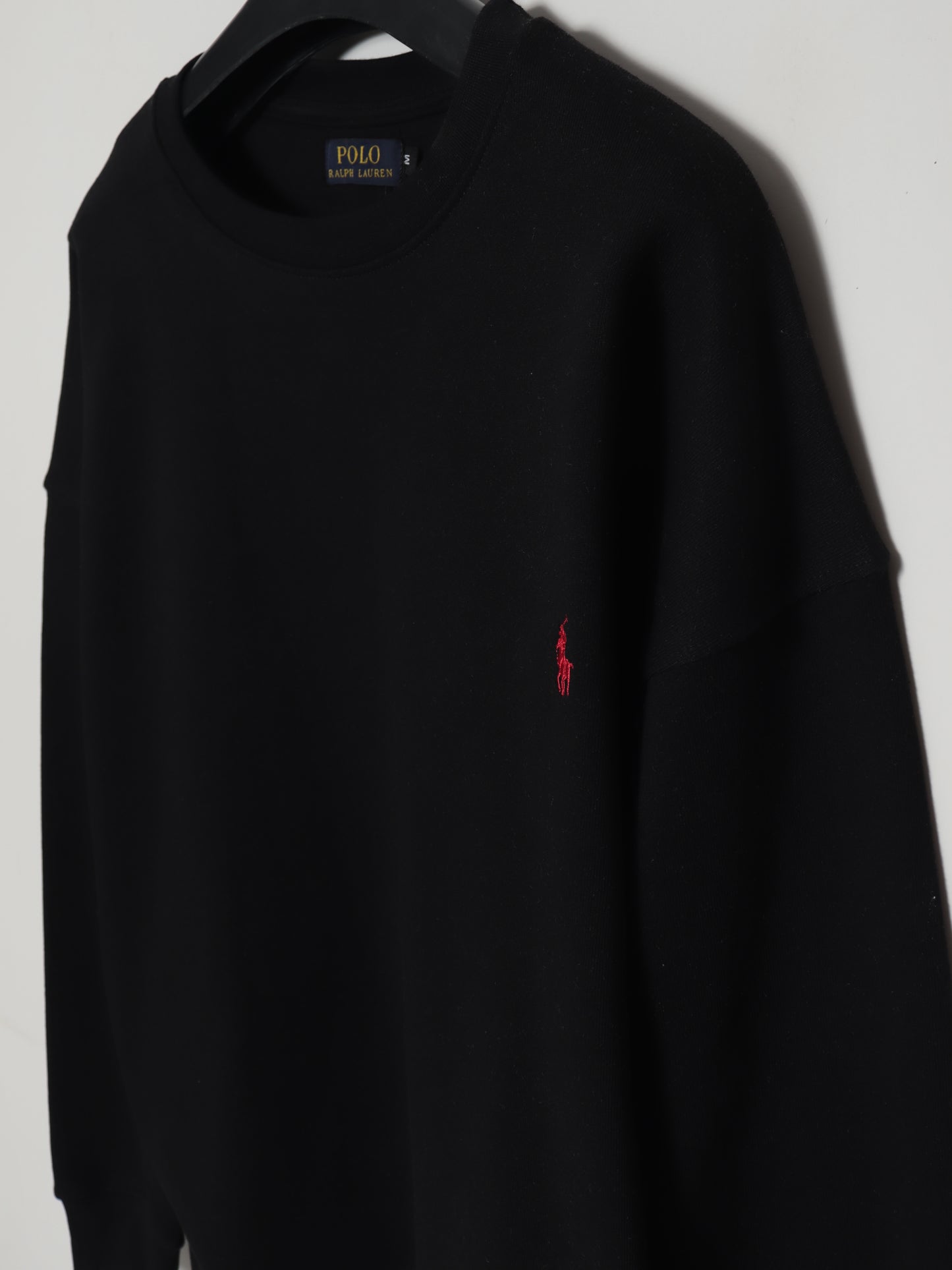 SS402- PRLN PURE COTTON DROP SHOULDER SWEATSHIRT "BLACK"