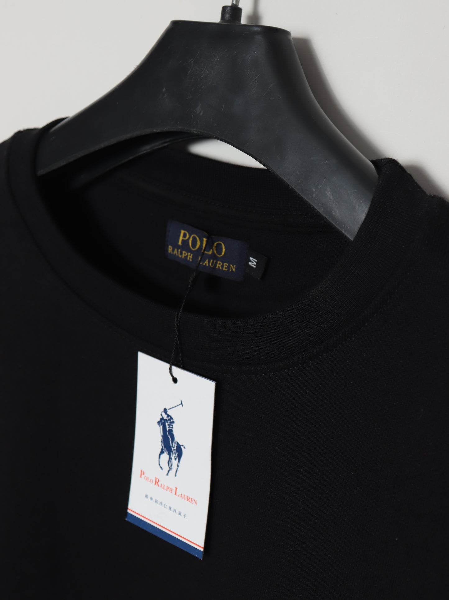 SS402- PRLN PURE COTTON DROP SHOULDER SWEATSHIRT "BLACK"