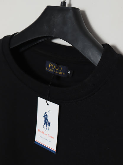 SS402- PRLN PURE COTTON DROP SHOULDER SWEATSHIRT "BLACK"