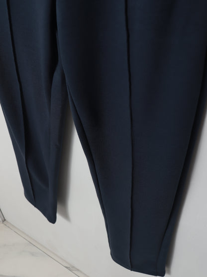 TR329.4- PRLN STRIPE PC COTTON INTERLOCK TROUSER "NAVY"