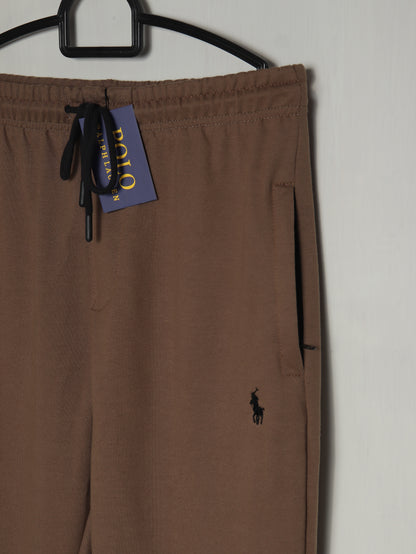 TR329-B- PRLN COTTON TERRY BACK POCKET TROUSER "MID BROWN"