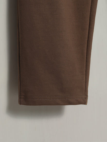 TR329-B- PRLN COTTON TERRY BACK POCKET TROUSER "MID BROWN"