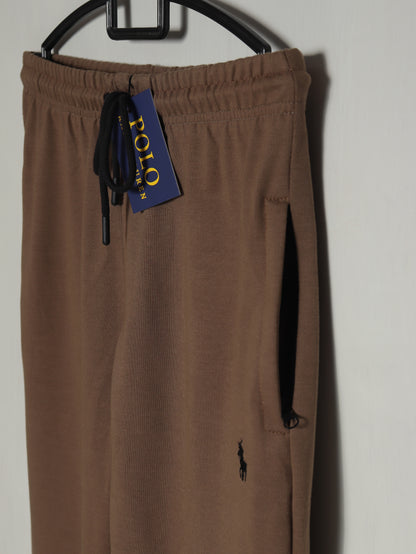 TR329-B- PRLN COTTON TERRY BACK POCKET TROUSER "MID BROWN"