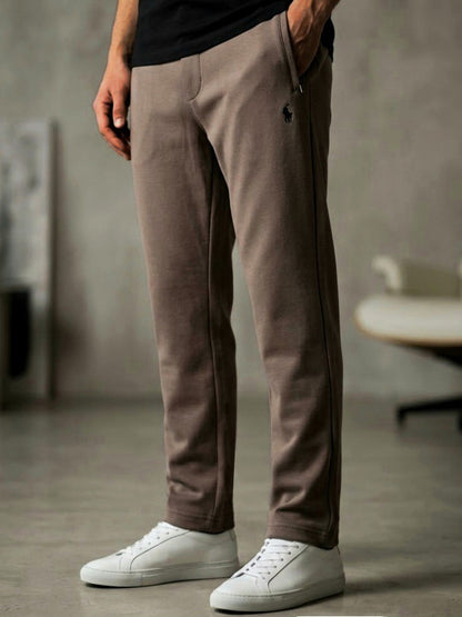 TR329-B- PRLN COTTON TERRY BACK POCKET TROUSER "COFFEE BROWN"