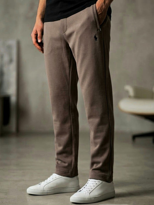 TR329-B- PRLN COTTON TERRY BACK POCKET TROUSER "COFFEE BROWN"