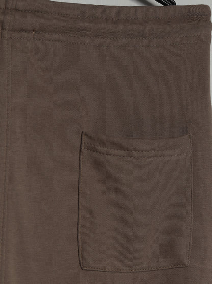 TR329-B- PRLN COTTON TERRY BACK POCKET TROUSER "COFFEE BROWN"