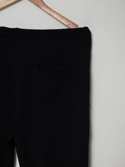 TR329-B- PRLN COTTON TERRY BACK POCKET TROUSER"BLACK"