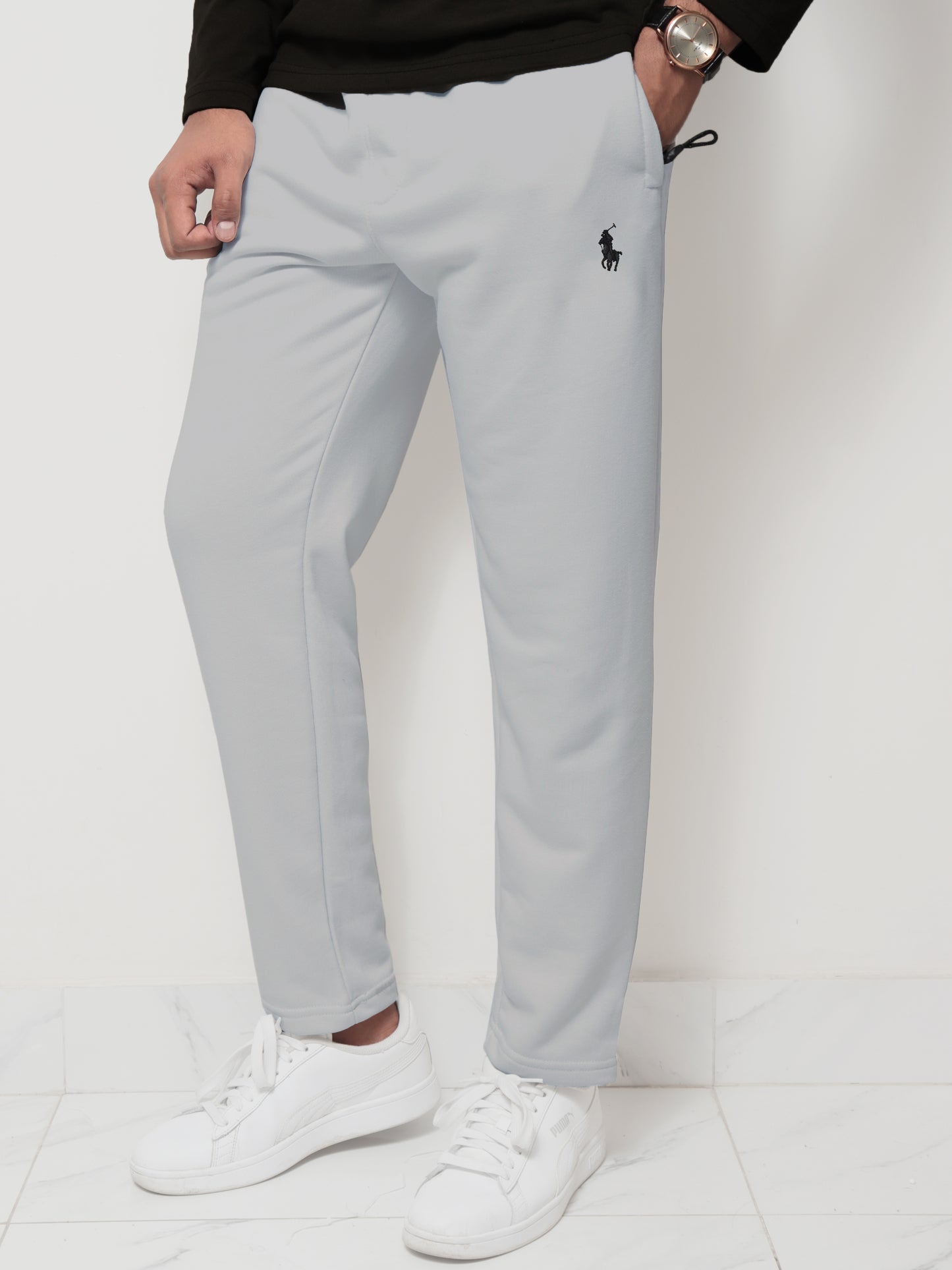 TR329- PRLN COTTON TERRY BACK POCKET TROUSER "BLUE STEEL"