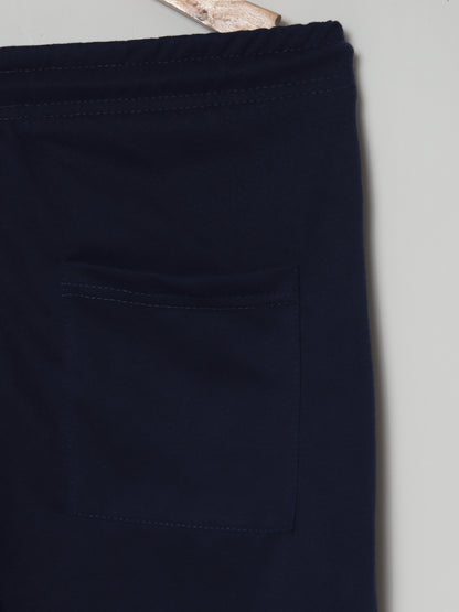 TR329-B- PRLN COTTON TERRY BACK POCKET TROUSER "NEW NAVY"