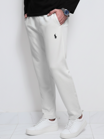 TR329- PRLN COTTON TERRY BACK POCKET TROUSER "WHITE"