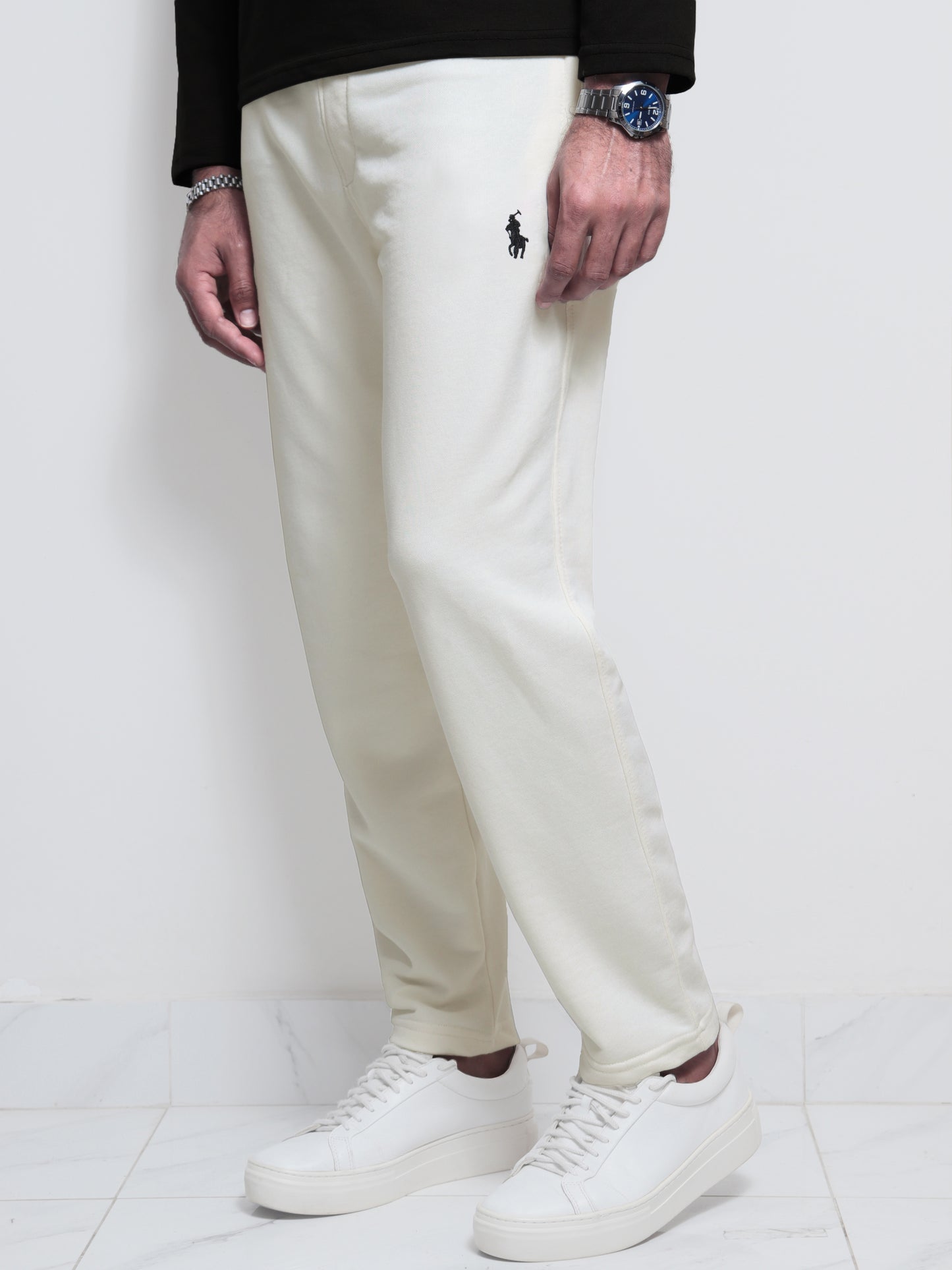 TR329- PRLN COTTON TERRY BACK POCKET TROUSER "WHITE"