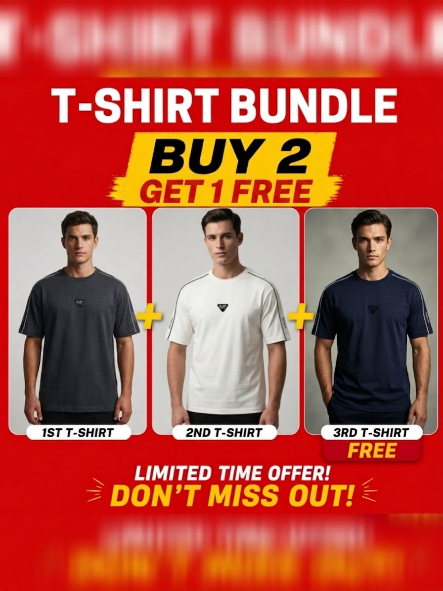 CTS2- PRDA RELAX FIT PREMIUM COTTON T SHIRT (BUY 2 GET 1 FREE BUNDLE OFFER)