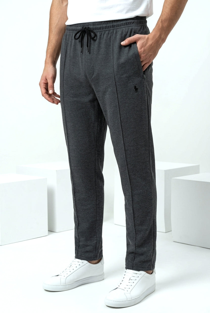 TR341- PRL STRIPE RELAX FIT PREMIUM COTTON TROUSER "CHARCOAL"