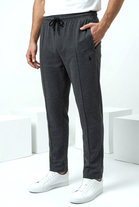 TR341- PRL STRIPE RELAX FIT PREMIUM COTTON TROUSER "CHARCOAL"