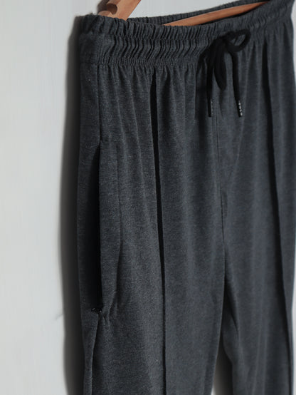 TR341- PRL STRIPE RELAX FIT PREMIUM COTTON TROUSER "CHARCOAL"