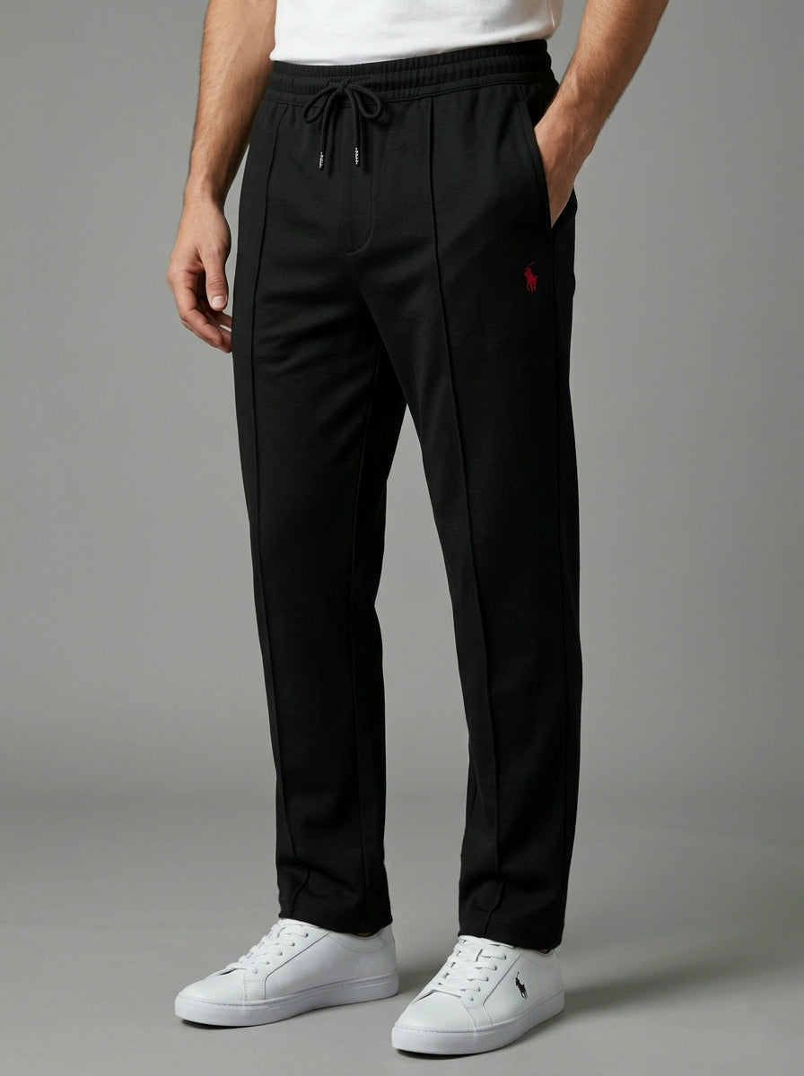 TR341- PRL STRIPE RELAX FIT PREMIUM COTTON TROUSER "BLACK"