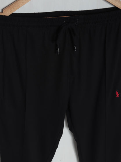 TR341- PRL STRIPE RELAX FIT PREMIUM COTTON TROUSER "BLACK"