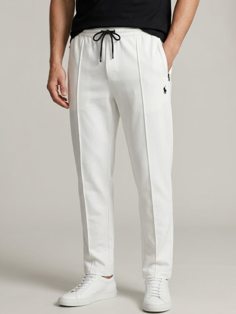 TR341- PRL STRIPE RELAX FIT PREMIUM COTTON TROUSER "WHITE"