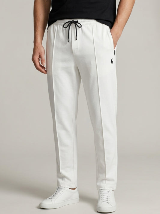 TR341- PRL STRIPE RELAX FIT PREMIUM COTTON TROUSER "WHITE"