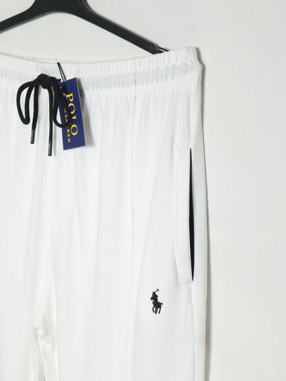 TR341- PRL STRIPE RELAX FIT PREMIUM COTTON TROUSER "WHITE"