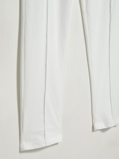 TR341- PRL STRIPE RELAX FIT PREMIUM COTTON TROUSER "WHITE"