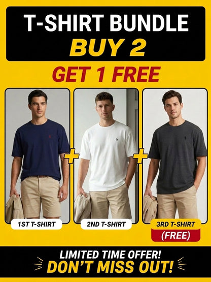 CTS3- PRLN RELAX FIT PREMIUM COTTON T SHIRT (BUY 2 GET 1 FREE BUNDLE OFFER)