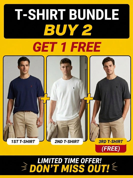 CTS3- PRLN RELAX FIT PREMIUM COTTON T SHIRT (BUY 2 GET 1 FREE BUNDLE OFFER)