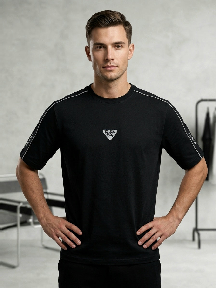 CTS2- PRDA RELAX FIT PREMIUM COTTON T SHIRT "BLACK"