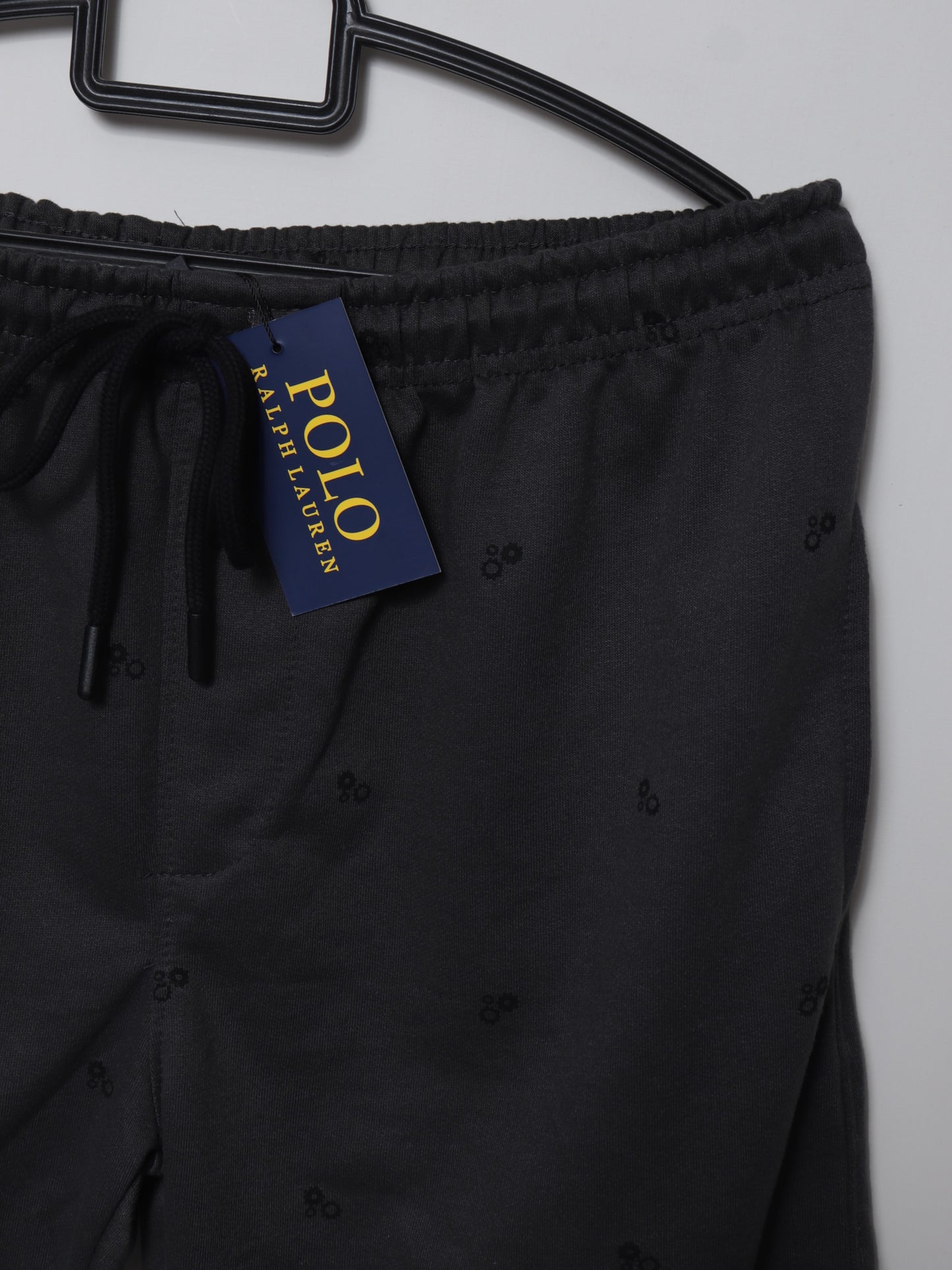 SH405- PRLN RELAX FIT COTTON SHORTS "DARK GREY PRINTED"