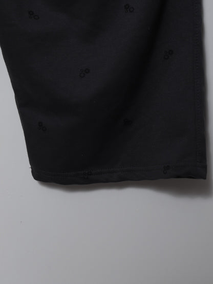SH405- PRLN RELAX FIT COTTON SHORTS "DARK GREY PRINTED"