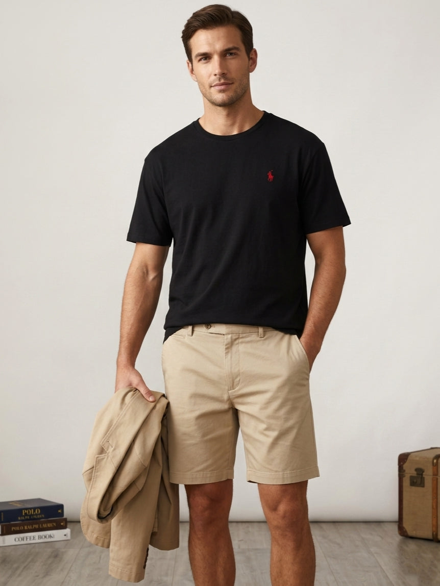 CTS3- PRLN RELAX FIT PREMIUM COTTON T SHIRT "BLACK"