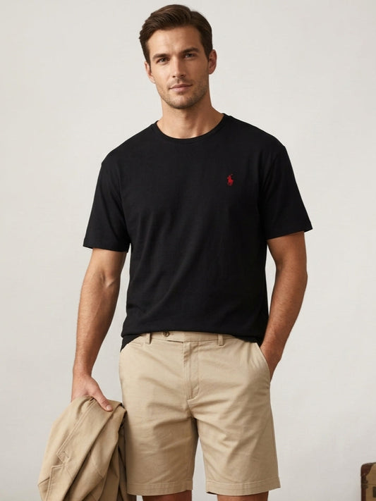 CTS3- PRLN RELAX FIT PREMIUM COTTON T SHIRT "BLACK"
