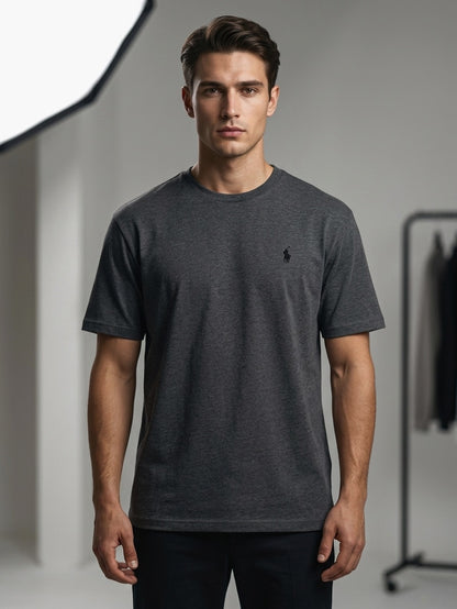 CTS3- PRLN RELAX FIT PREMIUM COTTON T SHIRT "CHARCOAL"